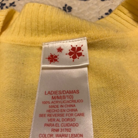 Pale Lemon Yellow Cable Knit Sweater | Medium - Picture 4 of 4